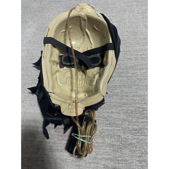 Halloween Skull Mask Adult Black Hood Blood Pump Not Working - Picture 4 of 7